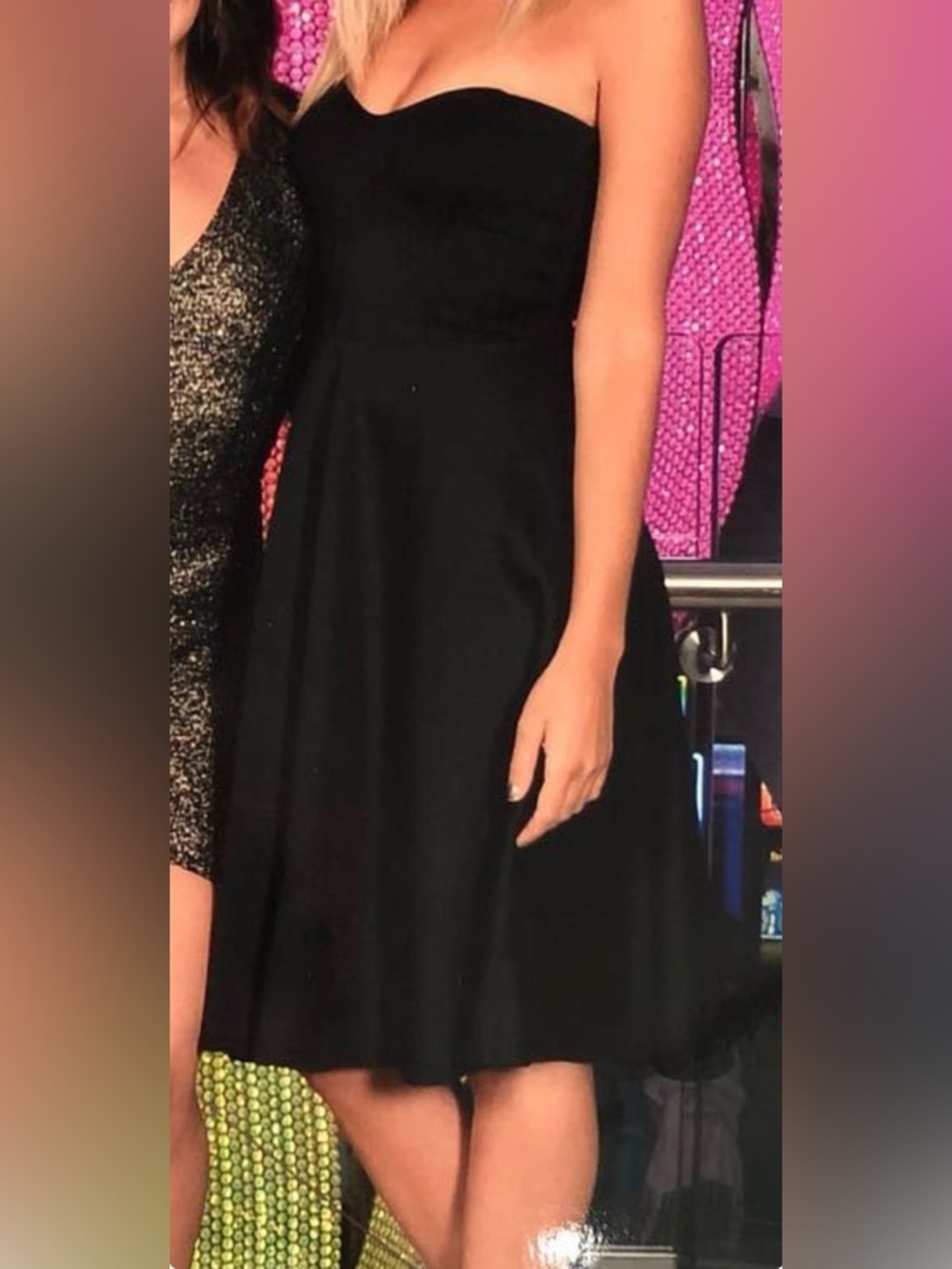 Boohoo Black Strapless Midi Dress